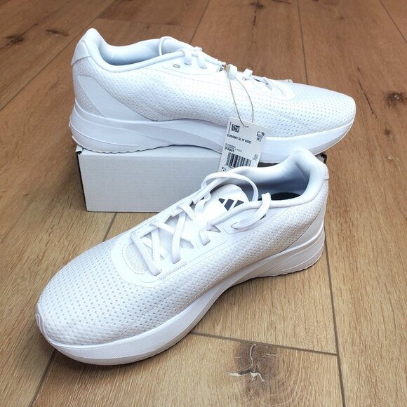 Adidas Duramo SL W Wide Size 10 IF9905 Triple White Womens Running Shoes - Picture 5 of 12